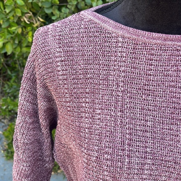 Pure Jill J Jill Pullover Sweater Size S Burgundy Purple Heather Cotton Knit - Picture 4 of 10